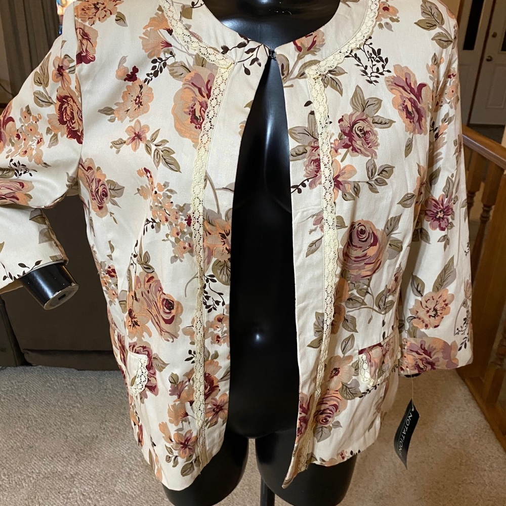 NWT Autumn‎ Colors Blazer Jacket XL Ivory Tan